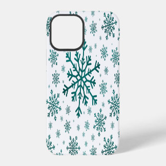 Smarald Green Weihnachtsschneeflocken auf Winter W iPhone 12 Pro Hülle
