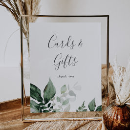 Smarald Greenery Cards and Gifts Sign Poster