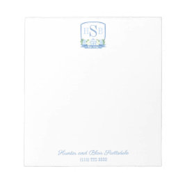 Smart 3 Letter Monogram Hydrangea Ginger Jar Wappe Notizblock