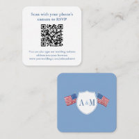 Smart All-American Red White Blue Wedding QR UAWG