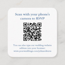 Smart All-American Red White Blue Wedding QR UAWG Begleitkarte