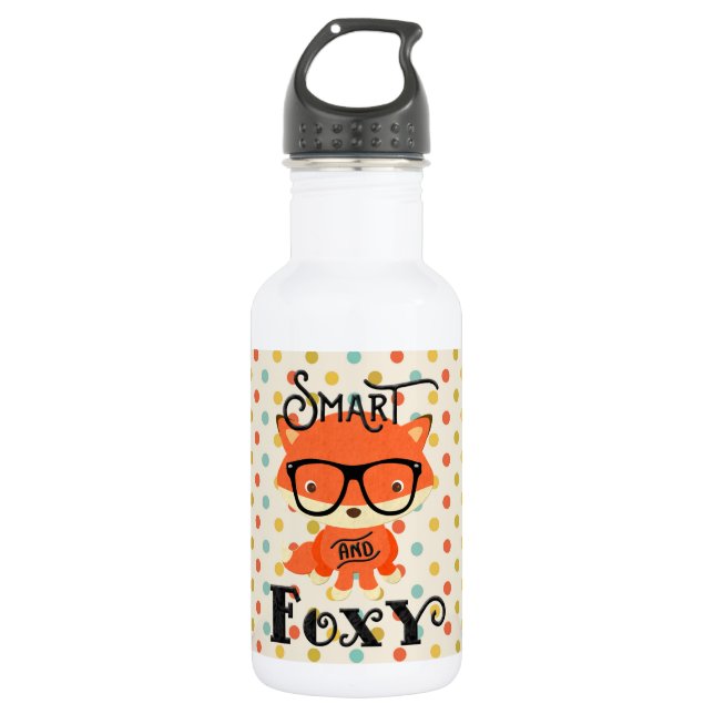 Smart AND Foxy Dots Trinkbehälter Trinkflasche (Vorderseite)