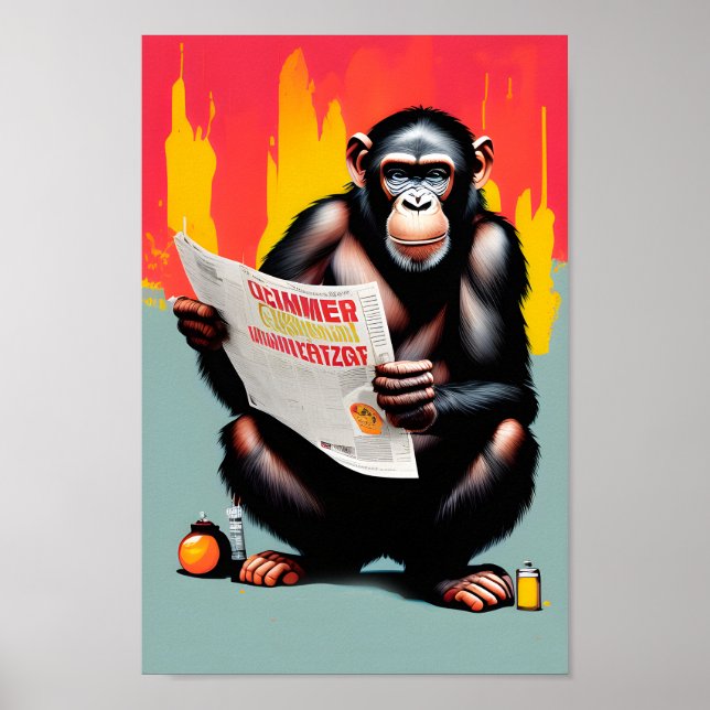 Smart Ape Poster - Anpassbare Wand an Wand Kunst (Vorne)