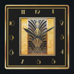 Smart Art Deco Quadratische Wanduhr<br><div class="desc">I have created another smart looking art deco wall clock with a very art deco centre piece. This clock is sophisticated and smart and would look great on wall in your home. This square wall clock measures 10 Inches. A super clock for all art deco lovers.</div>