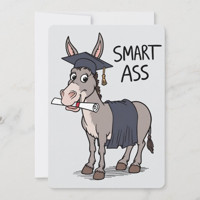 Smart As Donkey Funny Graduate Abschluss Einladung (Vorderseite)