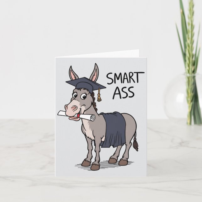 Smart As Donkey Funny Graduate Abschluss Karte (Vorderseite)
