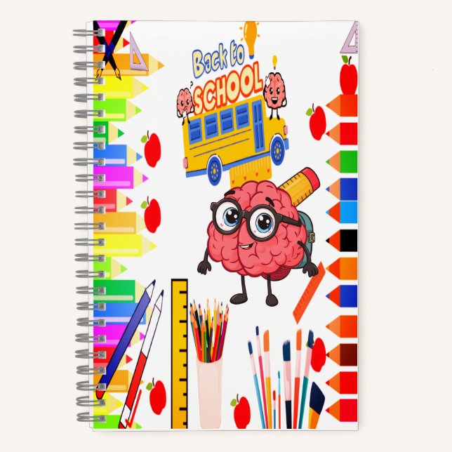 Smart Brain Cartoon Notebook für Kinder Notizbuch (Vorderseite)