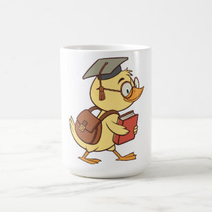 Smart Cartoon Duck Student Abschluss Kaffeetasse