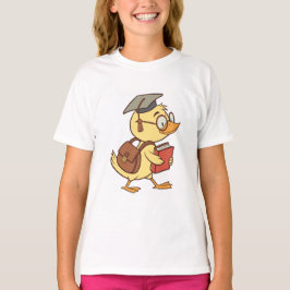 Smart Cartoon Duck Student Abschluss T-Shirt