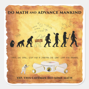 Smart Caveman: Math Advance Mankind Stickers
