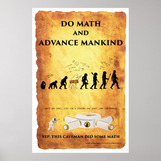 Smart Caveman: Mathematik und erweitertes Mankind- Poster (Vorne)
