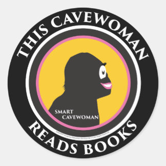 Smart Cavewoman Stickers: Diese Cavewoman liest Bo Runder Aufkleber