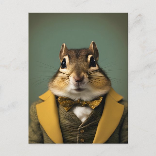 Smart Chipmunk Postkarte (Vorderseite)