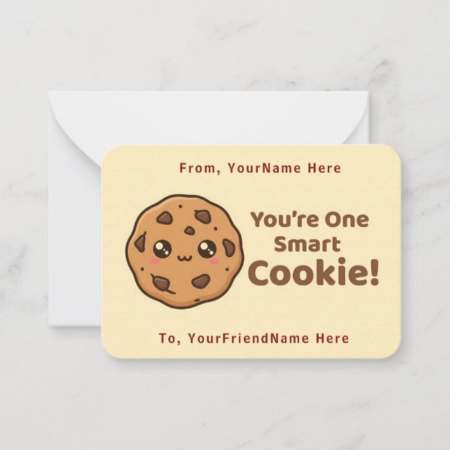 Smart Cookie Cute Classroom Valentine Card Mitteilungskarte (Vorderseite)