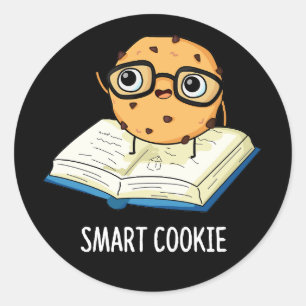 Smart Cookie Funny Snack Pub Dark BG Runder Aufkleber