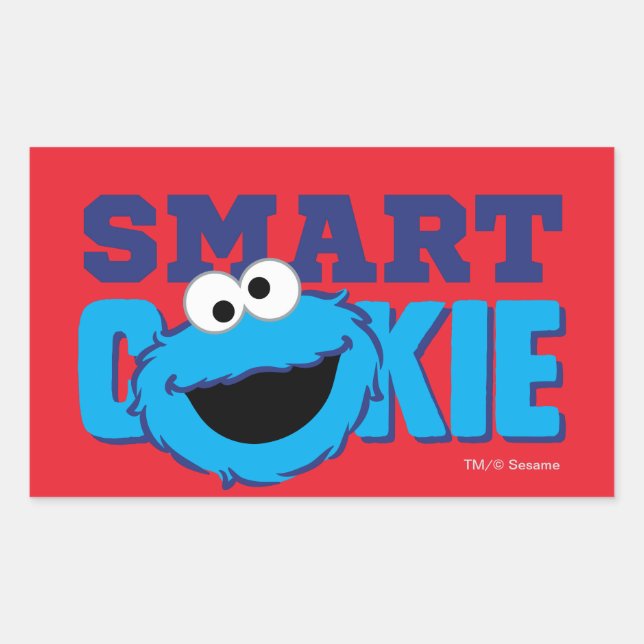 Smart Cookie Monster Rechteckiger Aufkleber (Vorderseite)