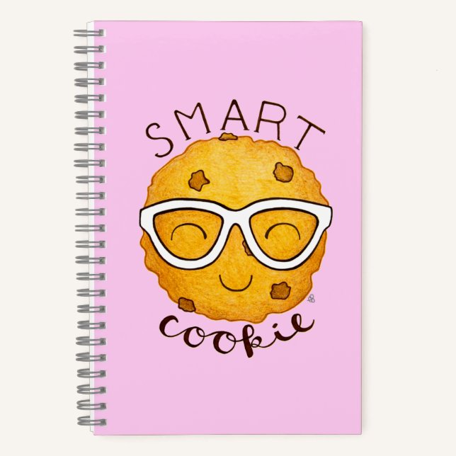 Smart Cookie, Niedliches Cookie mit Brille Notizbuch (Vorderseite)