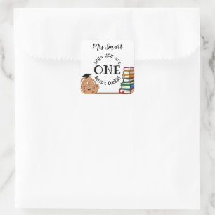 Smart Cookie TEACHER Klasse Ende des Jahres GIFT Quadratischer Aufkleber