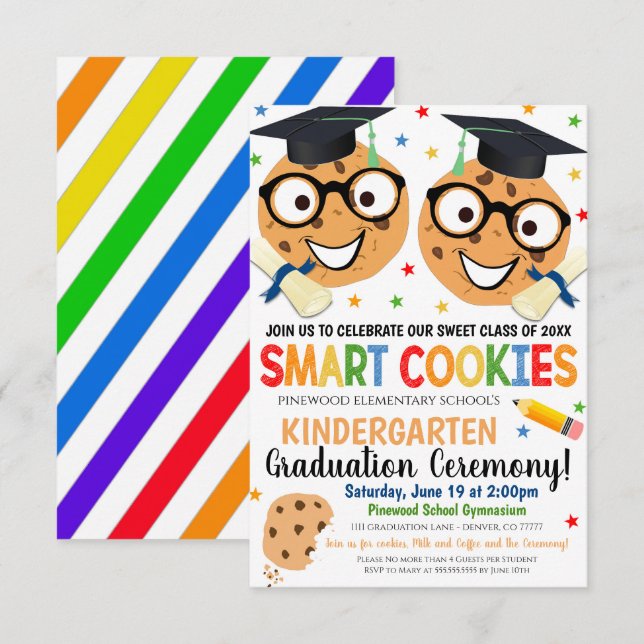 Smart Cookies Themed Kids Abschluss Einladung (Vorne/Hinten)
