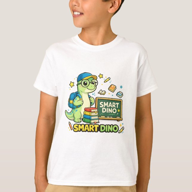 Smart Dinosaur Back to School T-Shirt (Vorderseite)