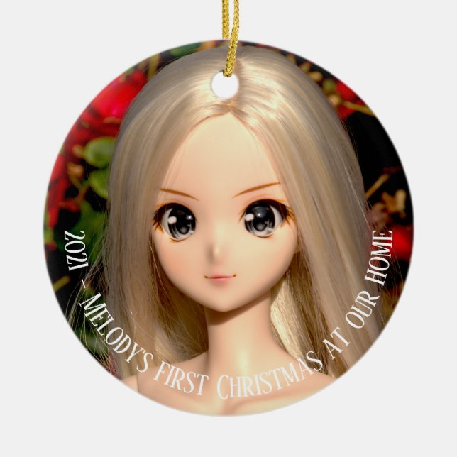 Smart Doll Melody First Chritmas Foto Keramik Orn Keramik Ornament (Vorne)