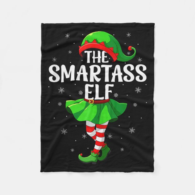 Smart Elf Christmas Girls Women Elf Squad Xmas Fam Fleecedecke (Vorderseite)