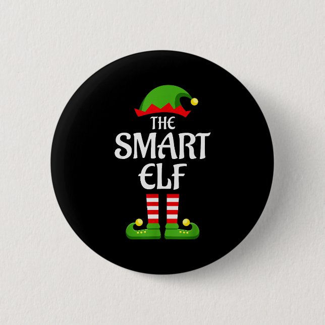 Smart Elf Family Matching Group Christmas  Button (Vorderseite)