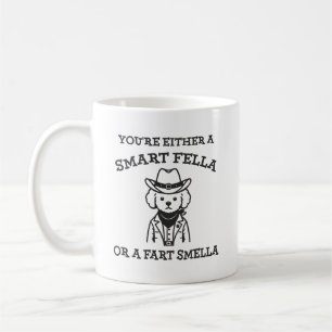 Smart Fella vs Furz Smella - Funny Cowboy Dog Kaffeetasse