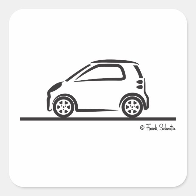 Smart Fortwo Quadratischer Aufkleber (Vorderseite)