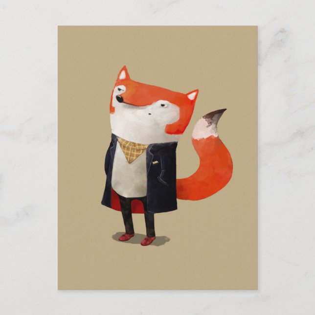 Smart Fox Postkarte (Vorderseite)