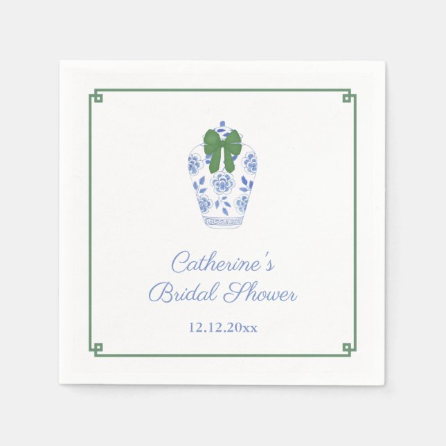 Smart Ginger Jar Weihnachts-Brautparty-Party Serviette (Vorderseite)