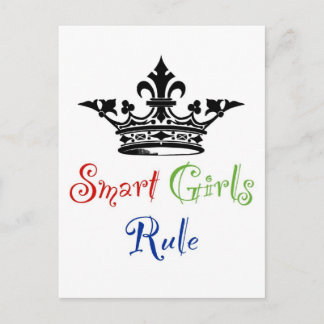 Smart Girls Rule..mit Krone Postkarte