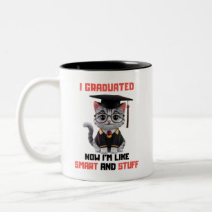 Smart Grad Herzlichen Glückwunsch, Funny Cat Absch Zweifarbige Tasse