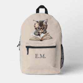 Smart Kitten with Glasses Personalized Bedruckter Rucksack