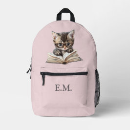 Smart Kitten with Glasses Personalized Bedruckter Rucksack