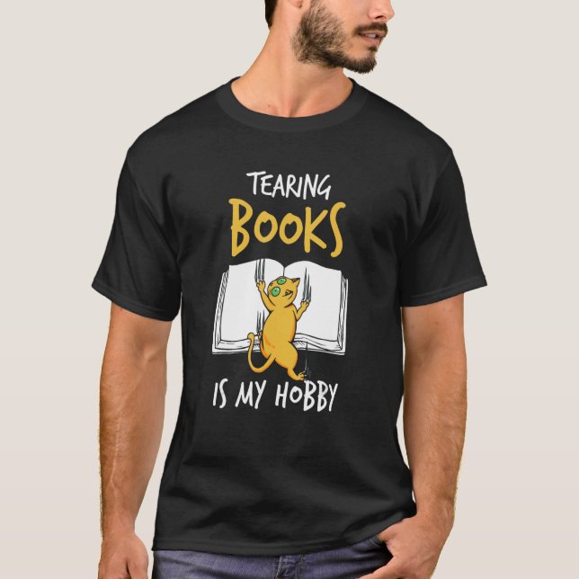 Smart Kitty Cat Eigentümer Clever Feline Book Fun  T-Shirt (Vorderseite)