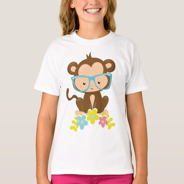 Smart Monkey Girls' Hanes TAGLESS® T - Shirt (Vorderseite)