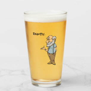 Smart Old Man Cartoon, lustige, ältere Weisheit Glas