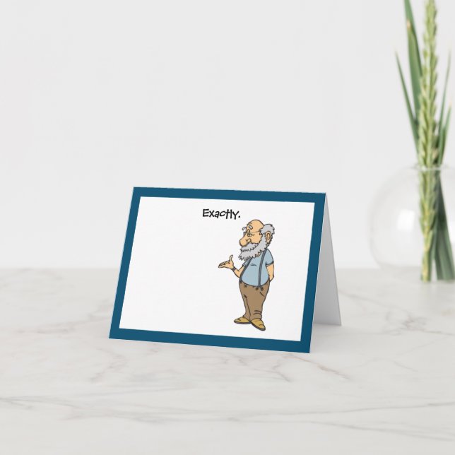 Smart Old Man Cartoon, lustige, ältere Weisheit Karte (Vorderseite)