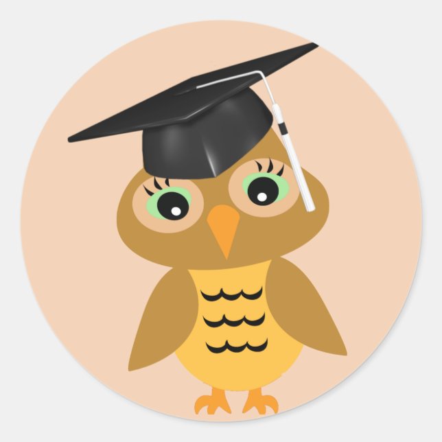 Smart Owl Graduate Runder Aufkleber (Vorderseite)