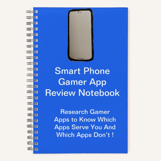Smart Phone Gamer App Review Notebook Notizbuch (Vorderseite)