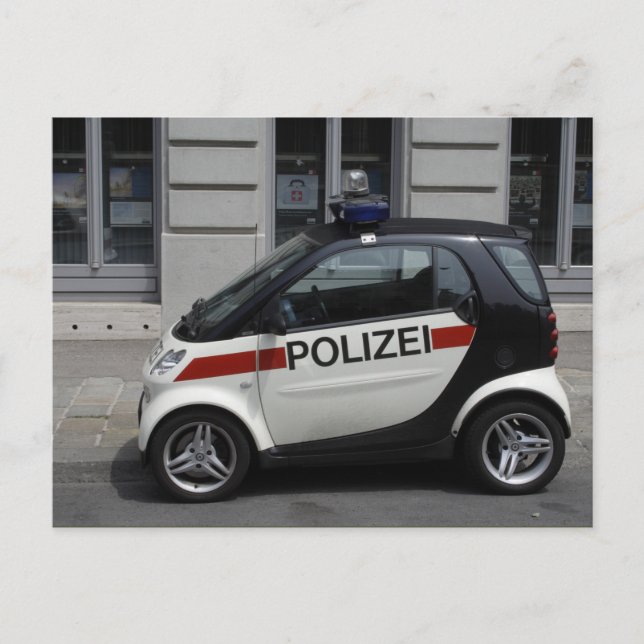 Smart Polizei Auto Postkarte (Vorderseite)