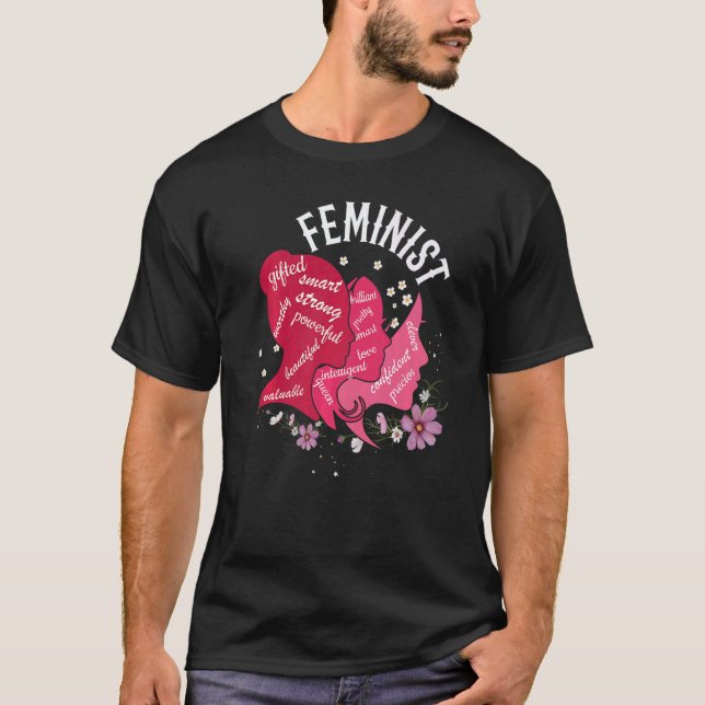 Smart Powerful Feminist Feminism Rights Womens Equ T-Shirt (Vorderseite)
