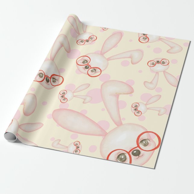 Smart Rabbit Girl Muster Geschenkpapier (Ungerollt)