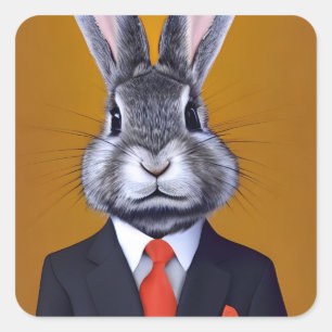 Smart Rabbit Quadratischer Aufkleber