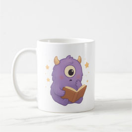 Smart Reading Monster Kids Mug — Purple Study Kaffeetasse
