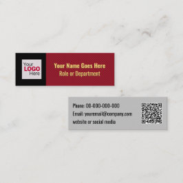 Smart Red Strip Ihr Logo und QR-Code Beruflich Mini Visitenkarte