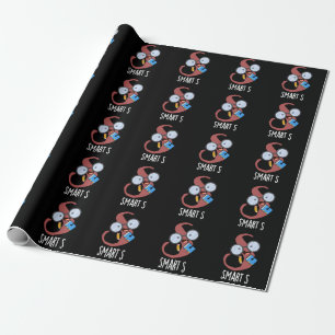 Smart S Lustiger Alphabet-Wortwitz Dunkler Hinterg Geschenkpapier