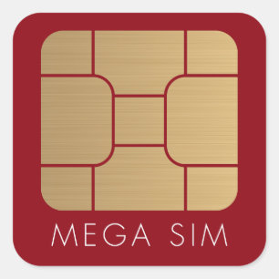 Smart SIM Card Mega-Imitat Gold Quadratischer Aufkleber