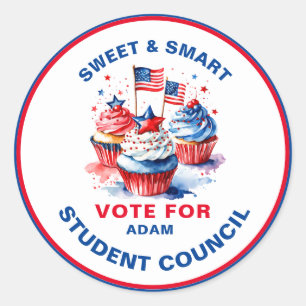 Smart Vote for Class President: cupcake Runder Aufkleber